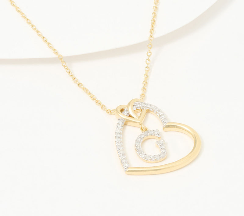 Accents by Affinity Diamonds Initial Pave Necklace, Sterl — View 37