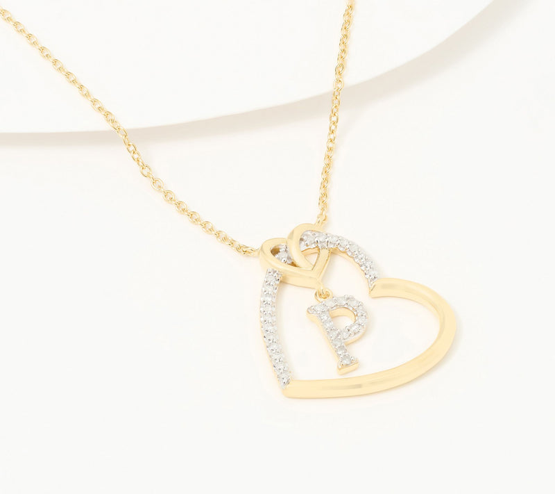 Accents by Affinity Diamonds Initial Pave Necklace, Sterl — View 46