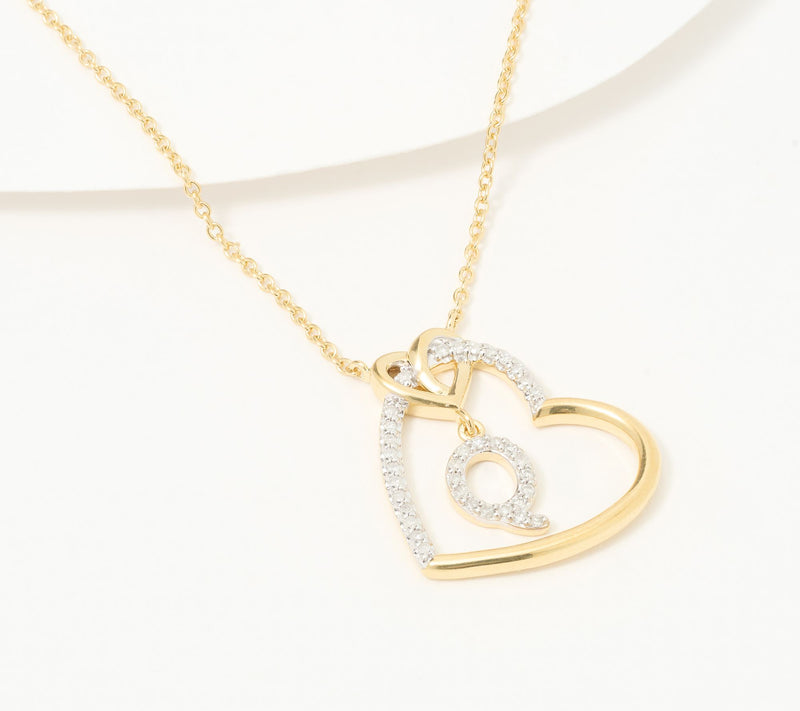 Accents by Affinity Diamonds Initial Pave Necklace, Sterl — View 47