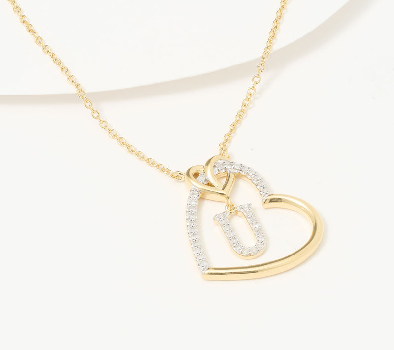 Accents by Affinity Diamonds Initial Pave Necklace, Sterl — View 51