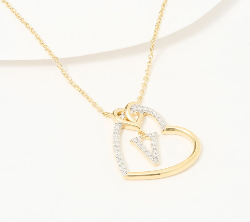Accents by Affinity Diamonds Initial Pave Necklace, Sterl — View 52