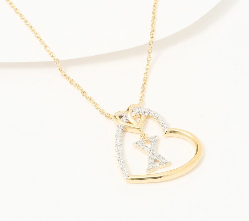Accents by Affinity Diamonds Initial Pave Necklace, Sterl — View 54