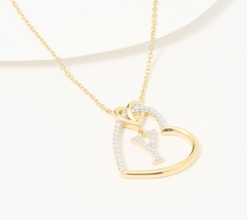 Accents by Affinity Diamonds Initial Pave Necklace, Sterl — View 55