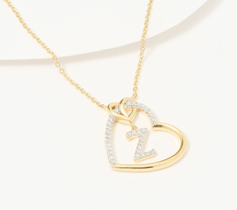 Accents by Affinity Diamonds Initial Pave Necklace, Sterl — View 56