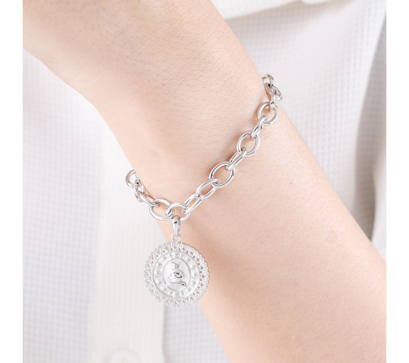 Goddaughters Sterling Silver Zen Cat Charm Bracelet — View 4