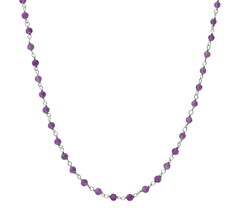 Italian Silver Gemstone Bead Necklace, Sterling — View 11