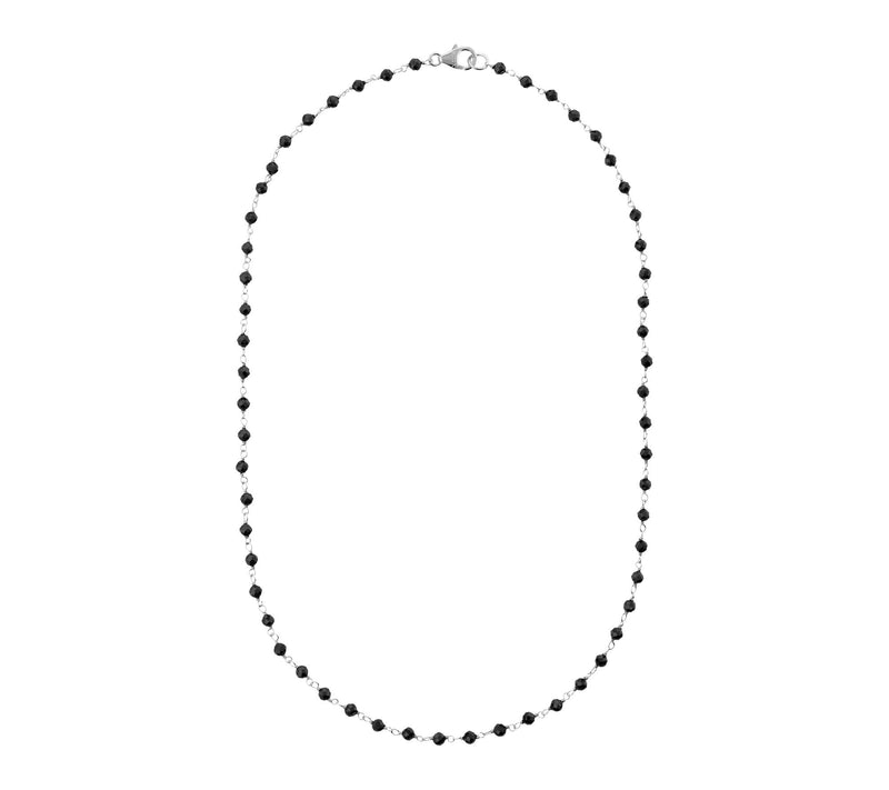 Italian Silver Gemstone Bead Necklace, Sterling — View 2