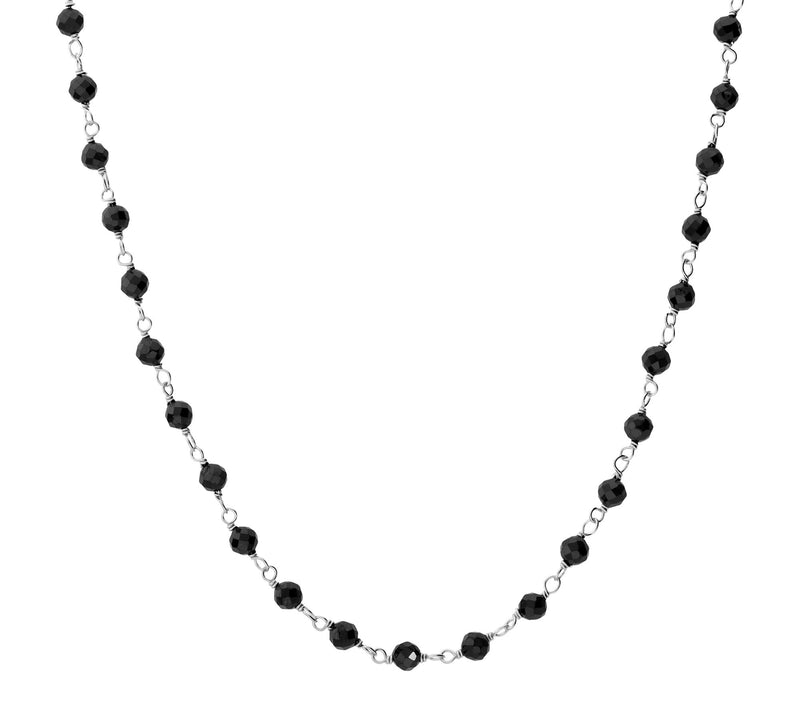 Italian Silver Gemstone Bead Necklace, Sterling — View 13