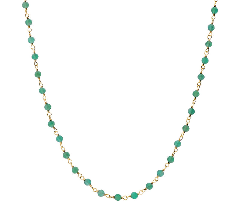 Italian Silver Gemstone Bead Necklace, 18K GoldPlated — View 9