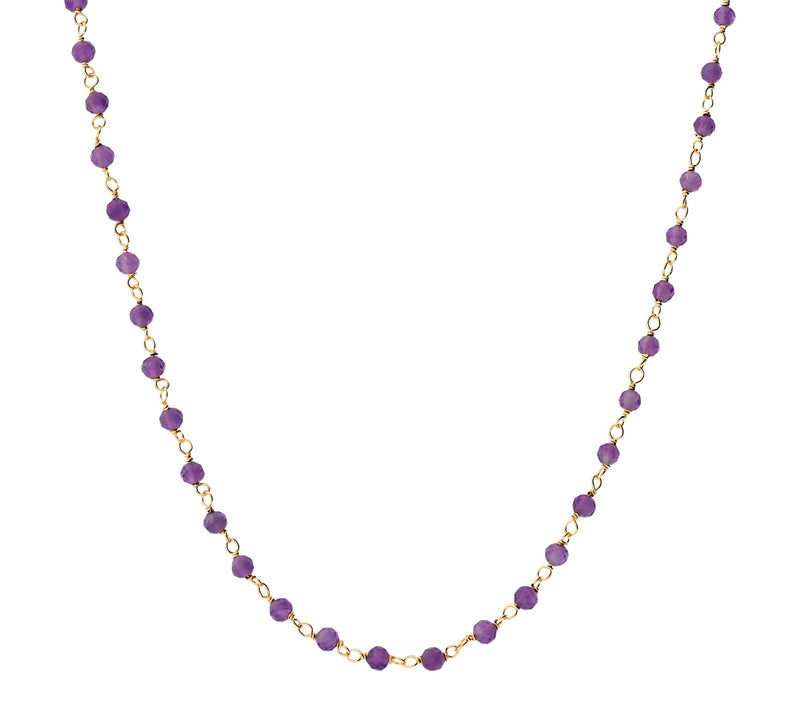 Italian Silver Gemstone Bead Necklace, 18K GoldPlated — View 11
