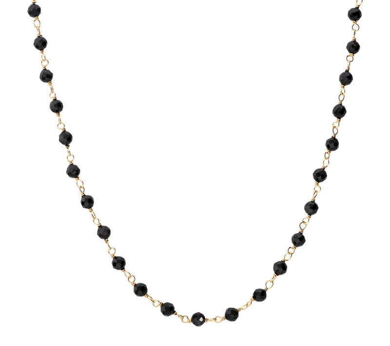 Italian Silver Gemstone Bead Necklace, 18K GoldPlated — View 13