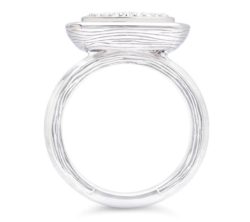 Ariva Sterling Silver White Topaz BE MINE HeartRing — View 2