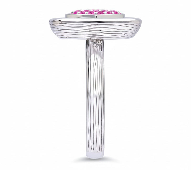 Ariva Sterling Silver Pink Sapphire BE MINE Heart Ring — View 2