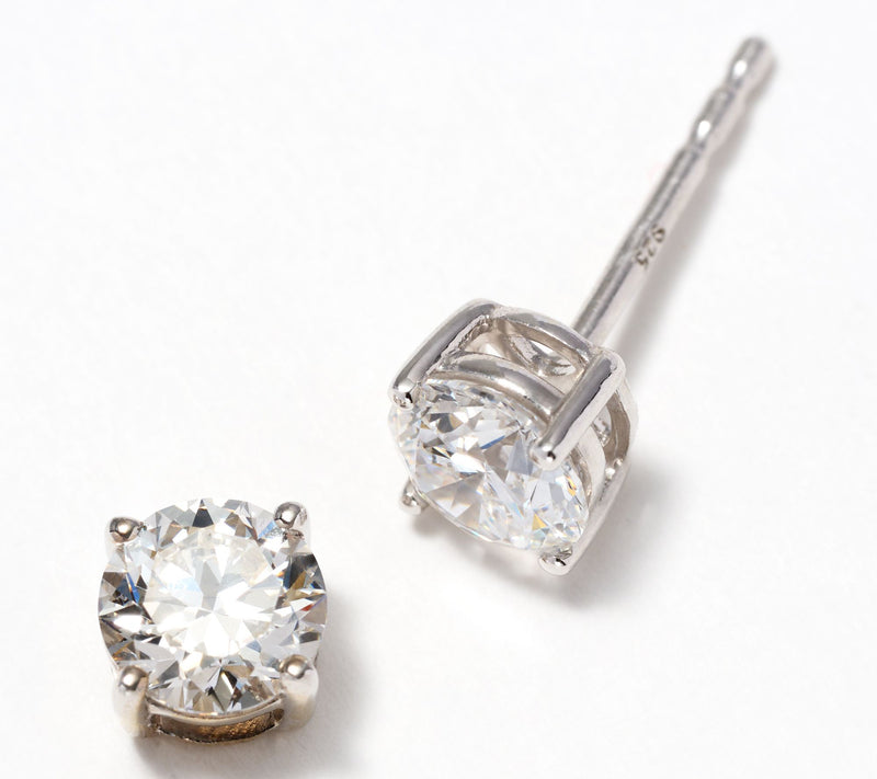 Fire Light Lab Grown Diamond 1.00 cttw Studs, Sterling Silver — View 3