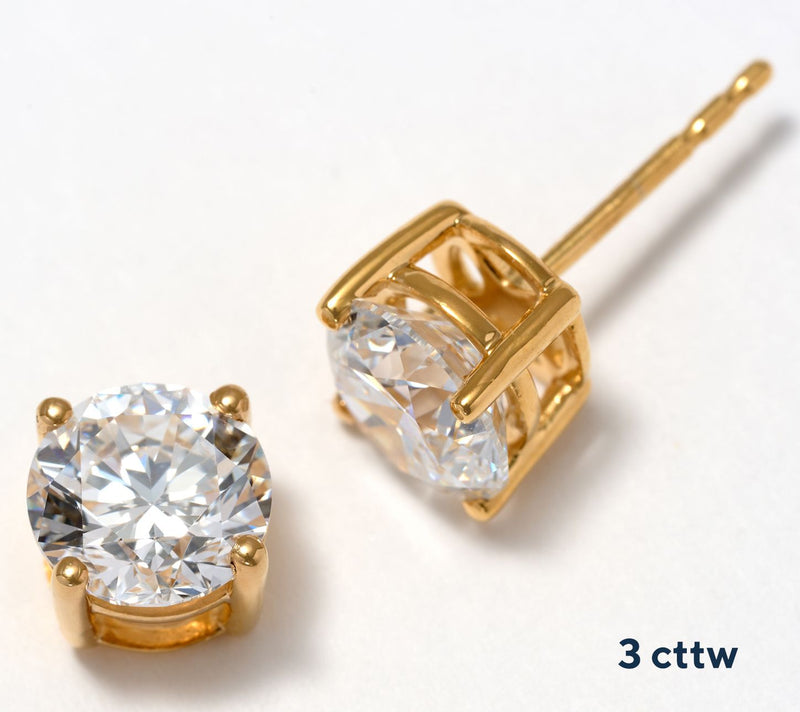 Fire Light Lab Grown Diamond 3.00 cttw Studs, Sterling Silver — View 6