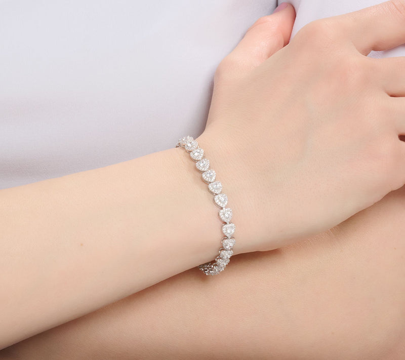 Diamonique Classics Tennis Bracelet, Sterling Silver — View 4