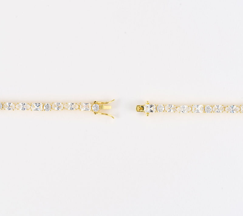 Diamonique Classics Fancy Cut Tennis Bracelet Sterling Silver — View 3