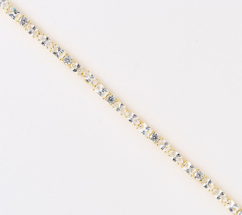 Diamonique Classics Fancy Cut Tennis Bracelet Sterling Silver — View 2