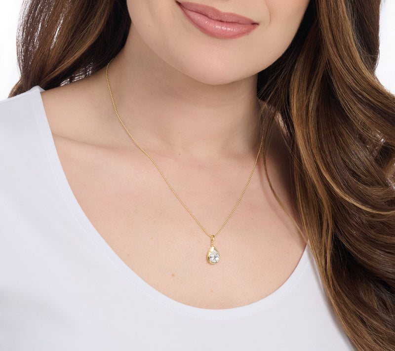 Diamonique Classics Pear Shaped Pendant Necklace, Sterl — View 5