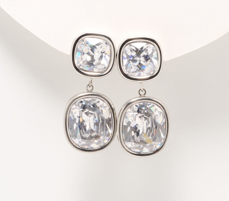 Steel by Diamonique Drop Dangle Earring — View 6