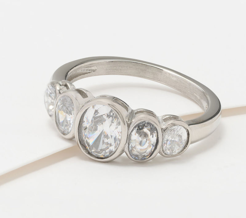Steel by Diamonique Oval Band Ring — View 7