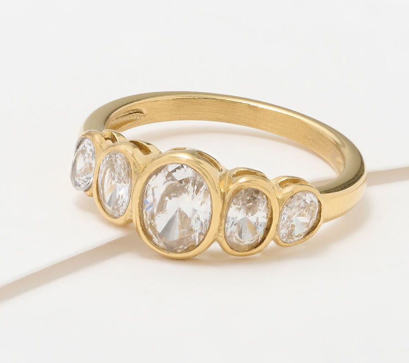 Steel by Diamonique Oval Band Ring — View 8