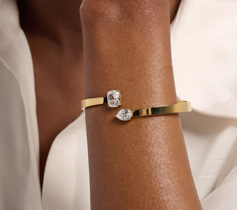 Steel by Diamonique Cuff Bangle — View 3