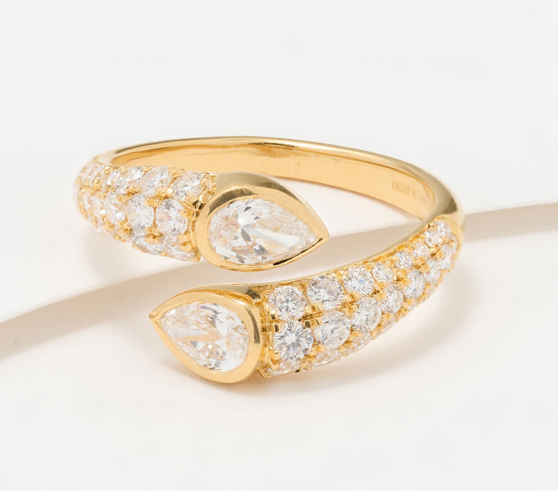 Fire Light Lab Grown Diamond 1.5 cttw Pear Stone Ring, Sterling — Main view