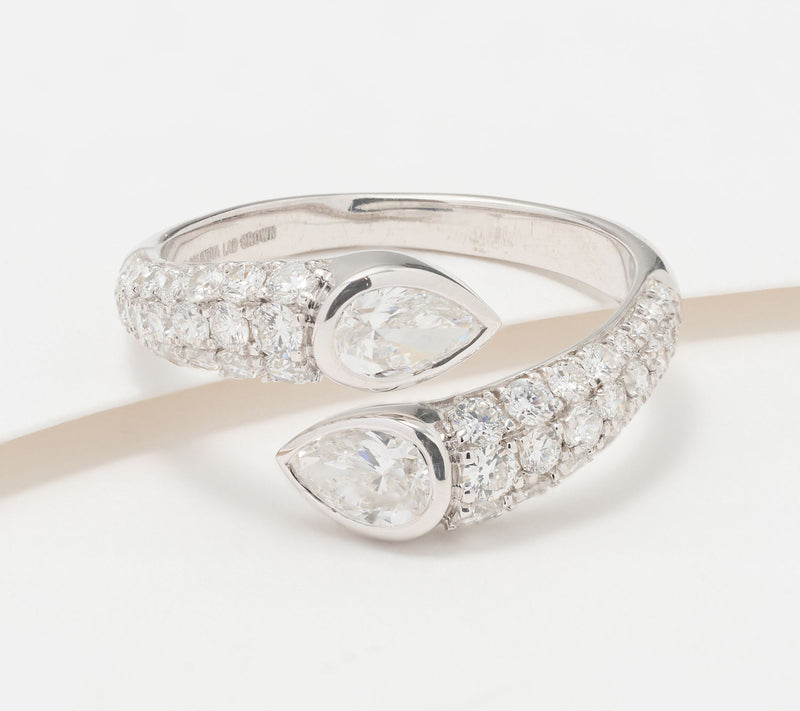 Fire Light Lab Grown Diamond 1.5 cttw Pear Stone Ring, Sterling — View 6