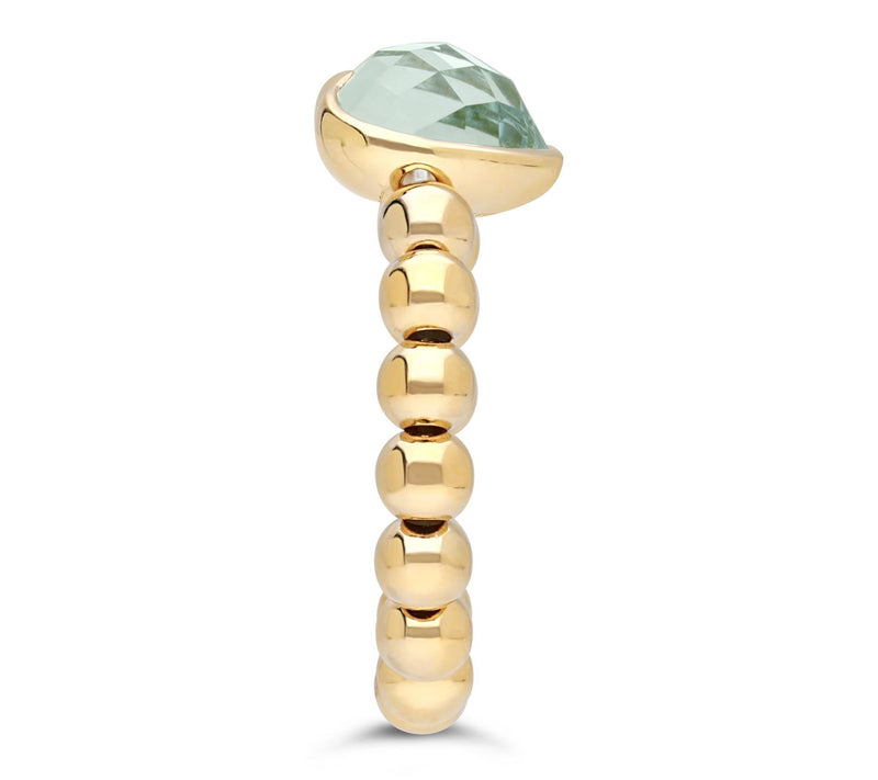 Elyse Ryan 14K Gold Clad Blue Topaz Heart Beaded Ring — View 3