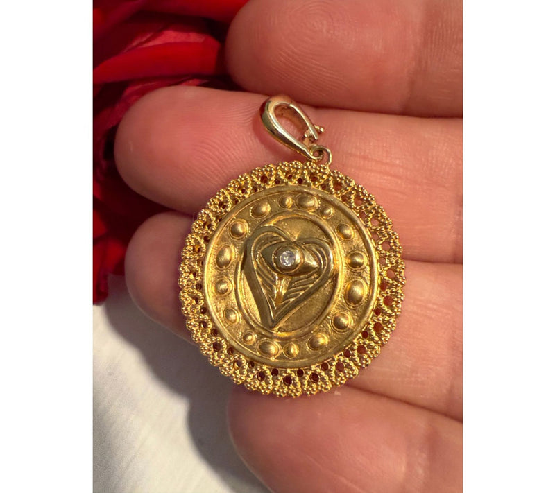 Goddaughters 14K Clad White Topaz Angel Eyes Heart Enhancer — View 5