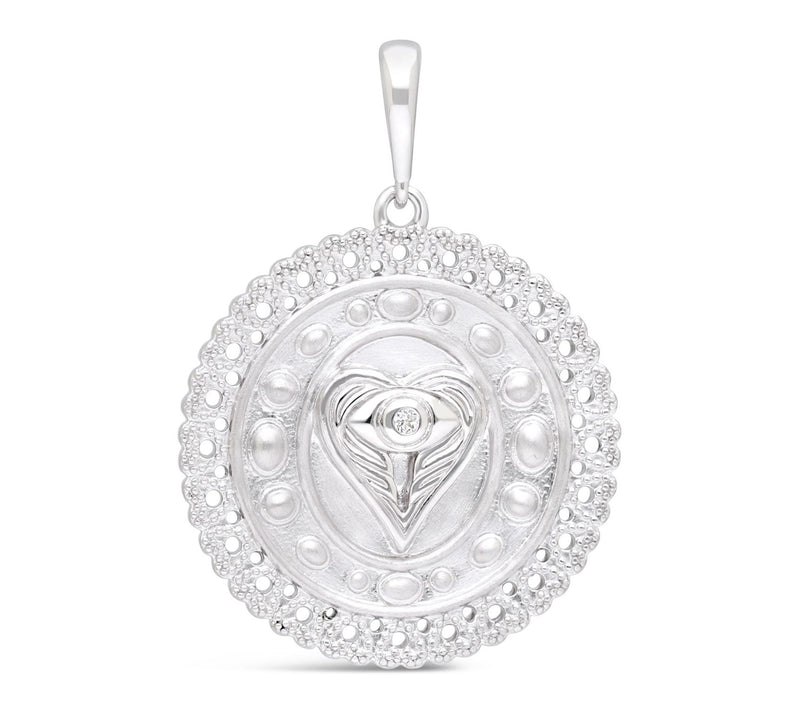 Goddaughters Sterling White Topaz Angel Eyes Heart Enhancer — View 6