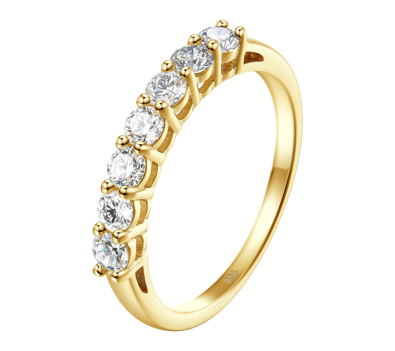 Fire Light Lab Grown Diamond Band Ring, 14K Gold Plated — Main view