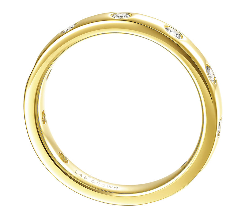 Fire Light Lab Grown Diamond Flush Set Band Ring, Sterling — View 3