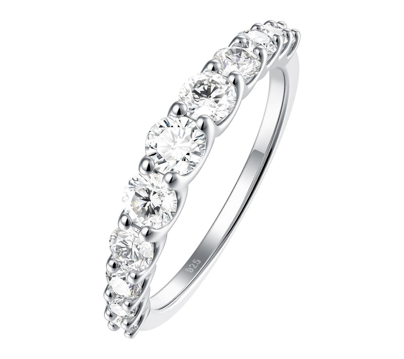 Fire Light 0.95 cttw Lab Grown Diamond Band Ring, Sterling — View 6