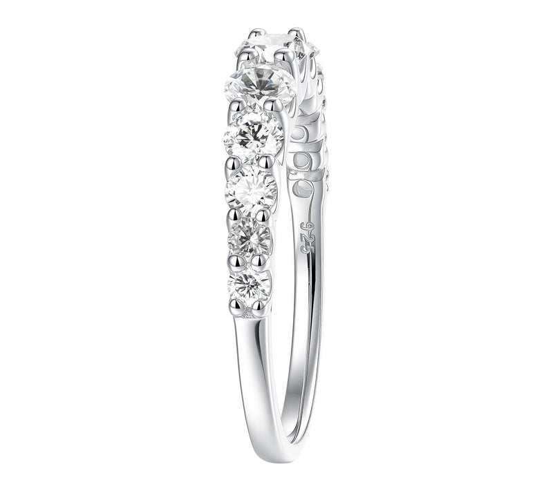 Fire Light 0.95 cttw Lab Grown Diamond Band Ring, Sterling — View 3