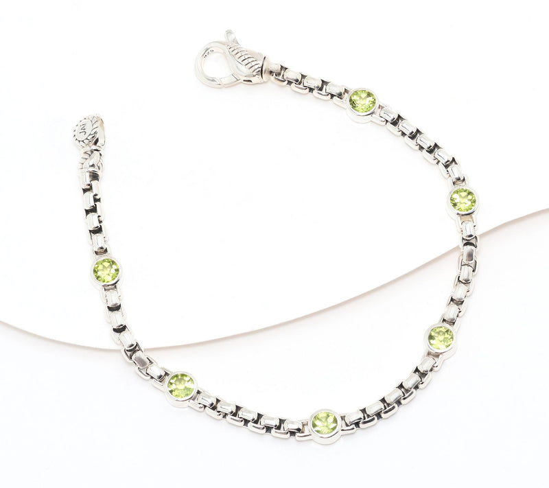 JAI Sterling Silver Box Chain Bezel Gemstone Bracelet — View 16