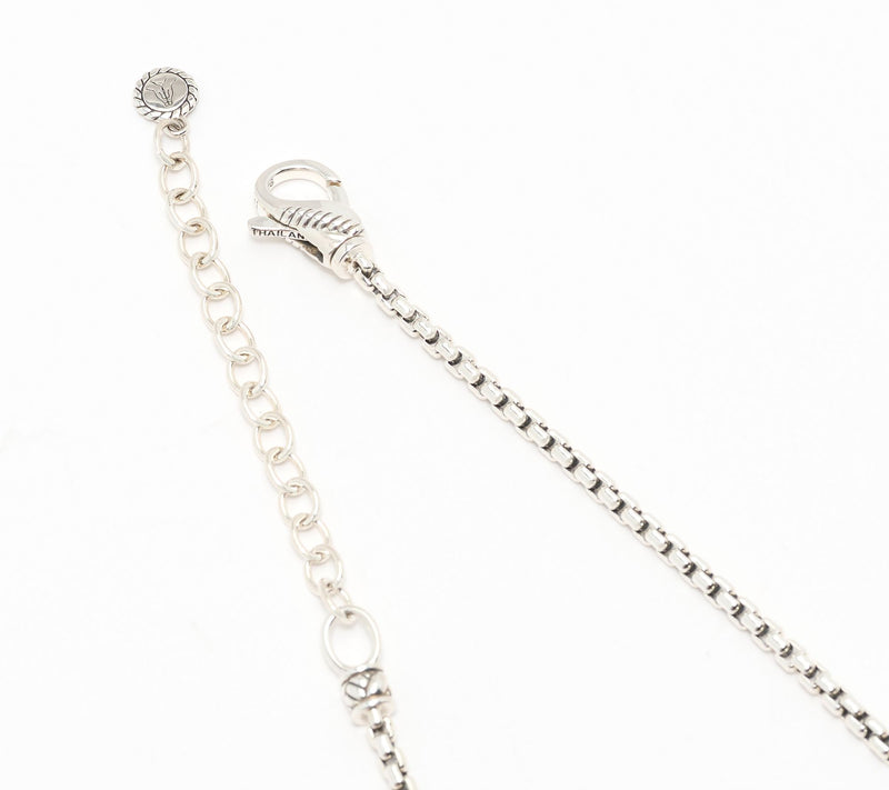 JAI Sterling Silver Box Chain Bezel Gemstone Necklace — View 2