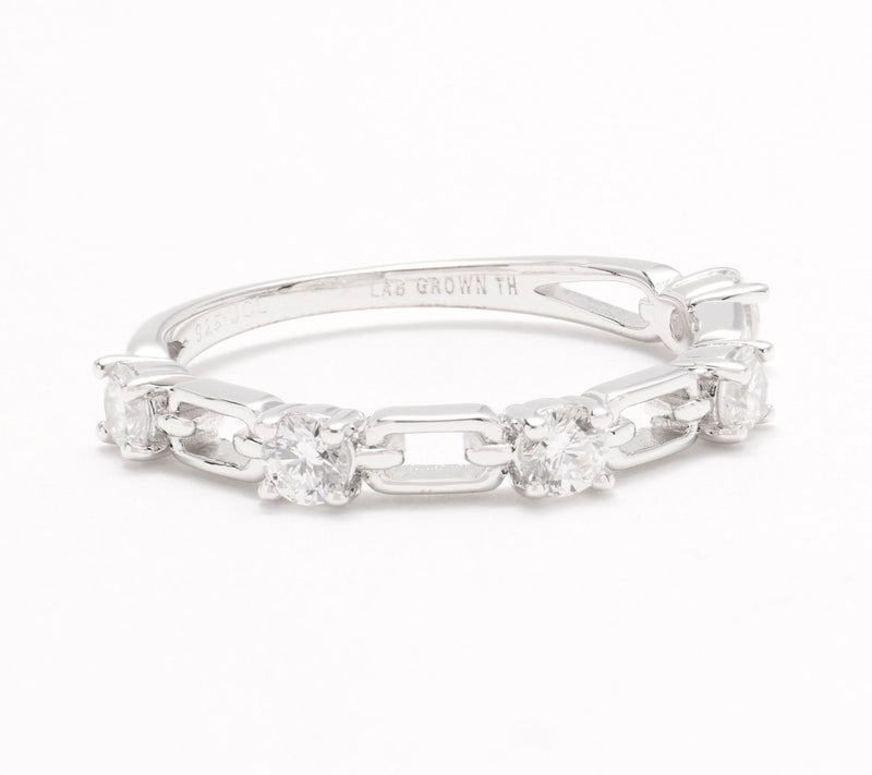 Fire Light Lab Grown Diamond 0.50 cttw Station Ring, Sterling — View 6