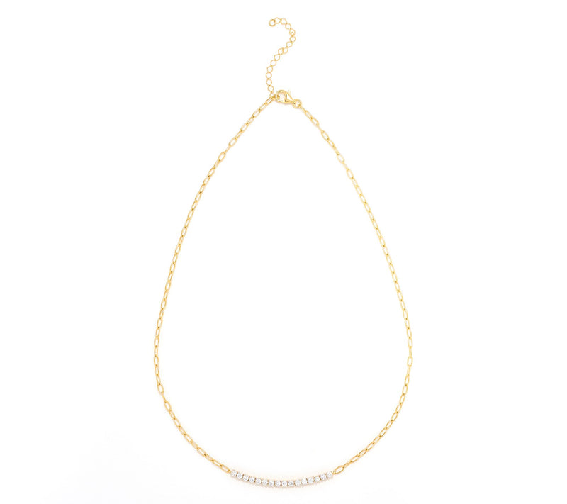 Fire Light Lab Grown Diamond 1.00 cttw Paperclip Necklace, Sterl — View 2