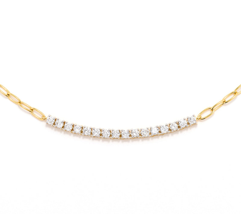 Fire Light Lab Grown Diamond 1.00 cttw Paperclip Necklace, Sterl — View 8