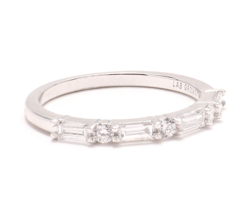 Fire Light Lab Grown Diamond .50 cttw Baguette Ring, Sterling — Main view
