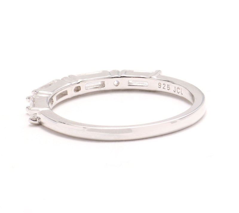 Fire Light Lab Grown Diamond .50 cttw Baguette Ring, Sterling — View 2