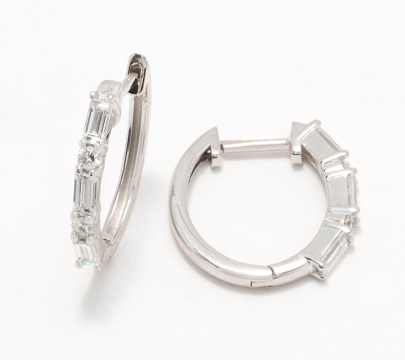 Fire Light Lab Grown Diamond .75 cttw Baguette Earring, Sterl — View 4