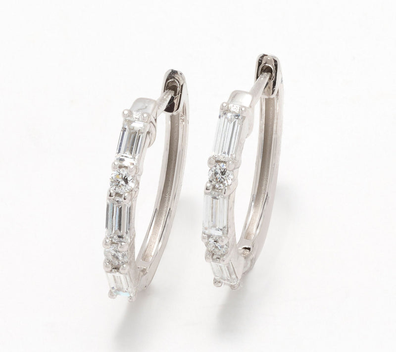 Fire Light Lab Grown Diamond .75 cttw Baguette Earring, Sterl — Main view