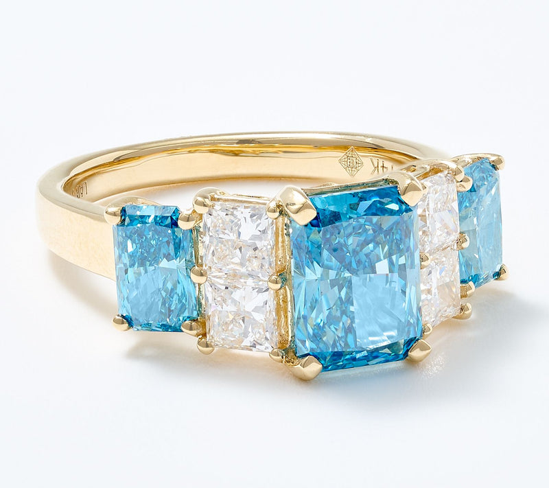 Fire Light Lab Grown Diamond 4.00 cttw Color Ring 14K Yellow — Main view