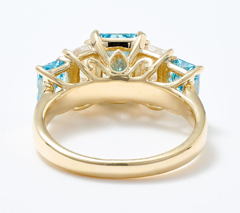 Fire Light Lab Grown Diamond 4.00 cttw Color Ring 14K Yellow — View 9