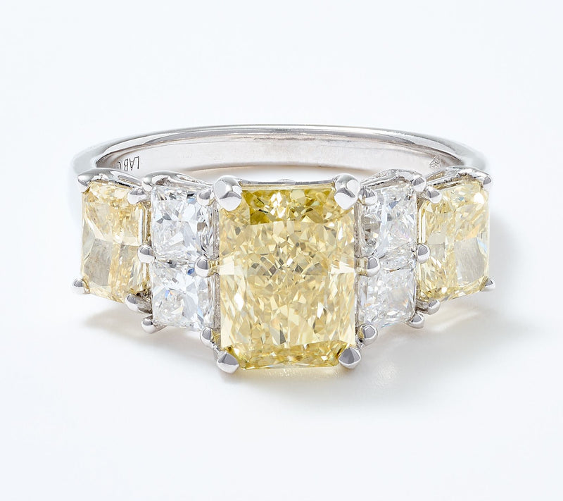 Fire Light Lab Grown Diamond 4.00 cttw Color Ring 14K White — View 8