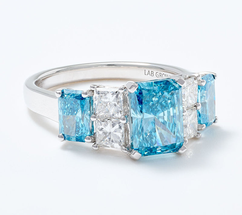 Fire Light Lab Grown Diamond 4.00 cttw Color Ring 14K White — Main view