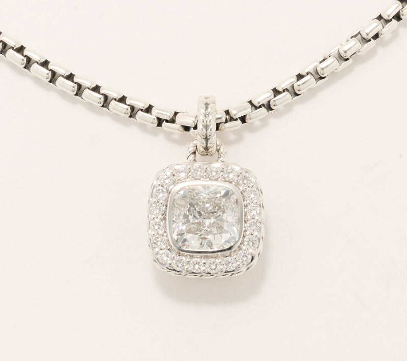 JAI Sterling Silver Lab Grown Diamond Box Chain Necklace 2.3ctw — Main view